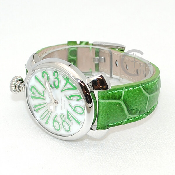 GaGa MILANO （ガガミラノ） 時計 腕時計 MANUALE マニュアーレ マヌアーレ 40mm グリーン レザー/ホワイトシェル/シルバー 5020.12